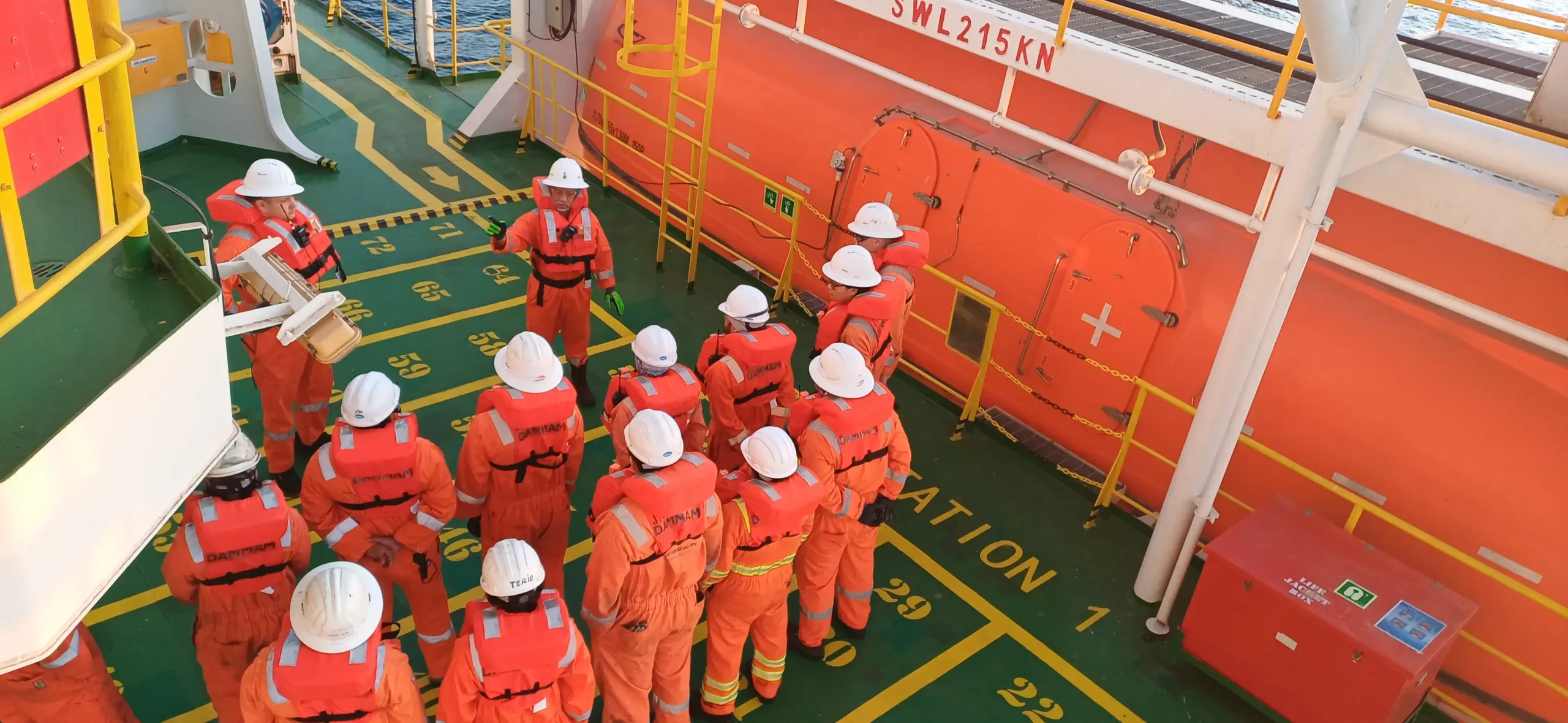 Professional marine crew team